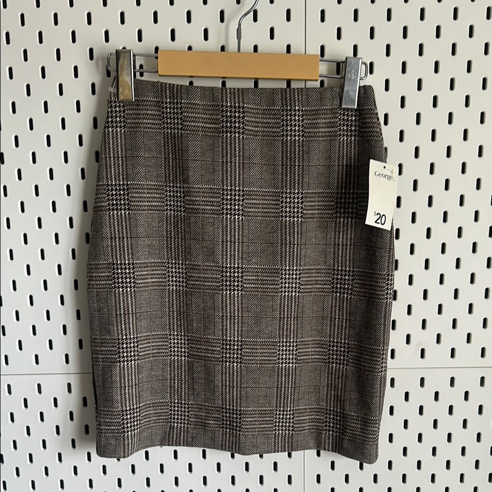 George Brown Plaid Pencil Skirt